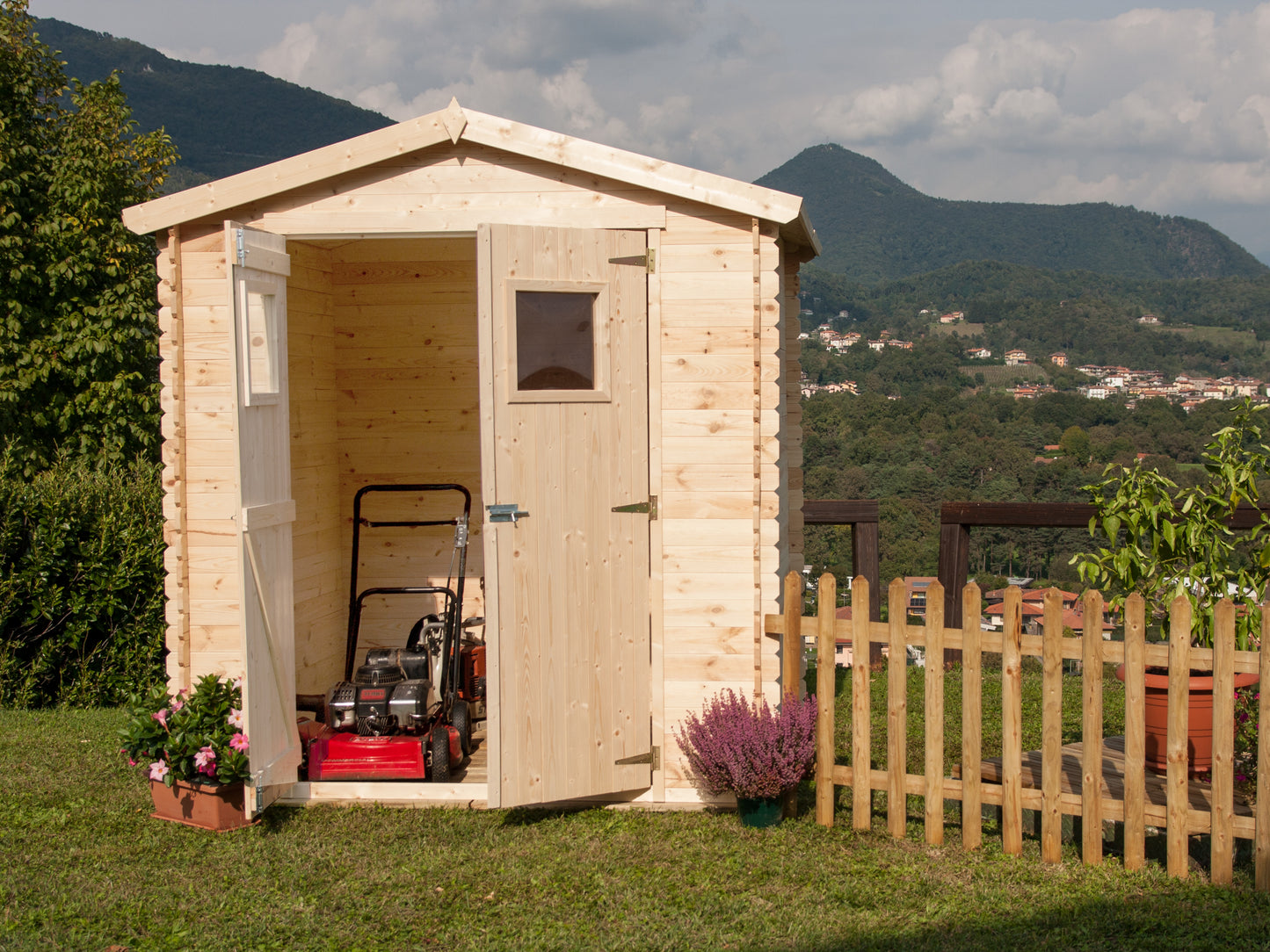 Casetta in Legno 19 mm da Esterno Giardino 2x2 mt Block House Porta Attrezzi da Esterno