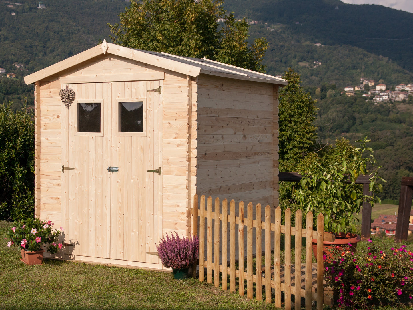 Casetta in Legno 19 mm da Esterno Giardino 2x2 mt Block House Porta Attrezzi da Esterno