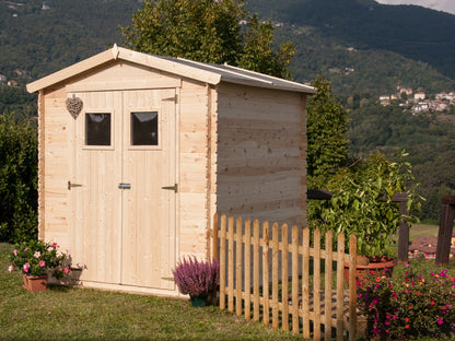 Casetta in Legno 19 mm da Esterno Giardino 2x2 mt Block House Porta Attrezzi da Esterno