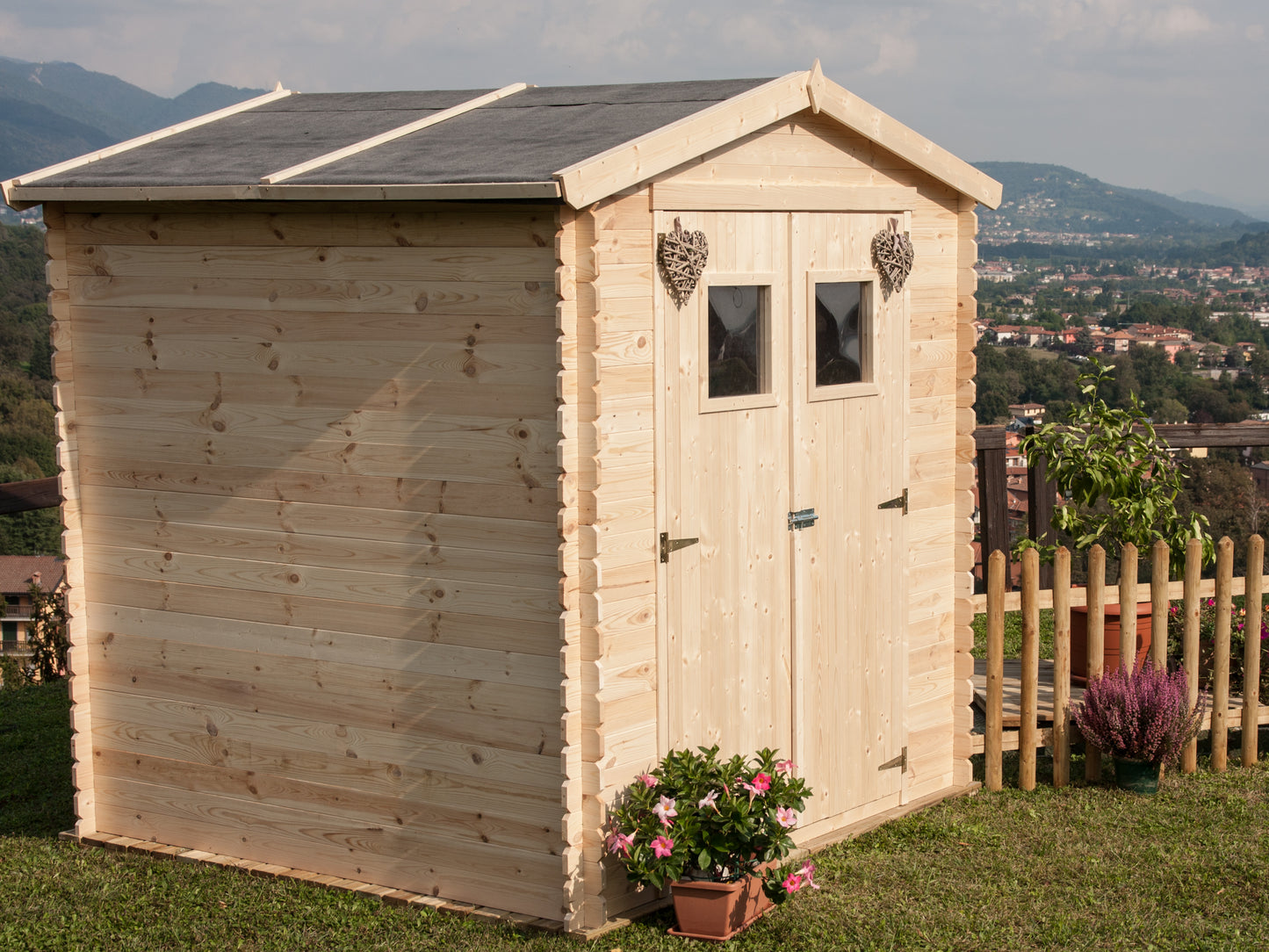 Casetta in Legno 19 mm da Esterno Giardino 2x2 mt Block House Porta Attrezzi da Esterno