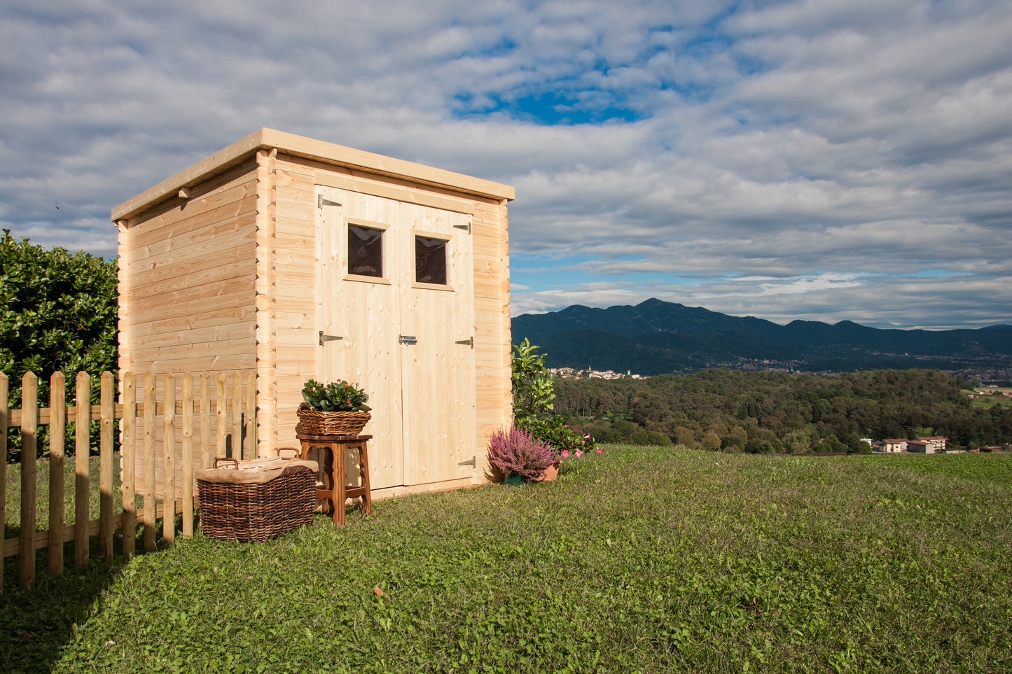 Casetta di Legno 2x2 Armadio Esterno Giardino 19 mm Blockhouse Rimessa Attrezzi