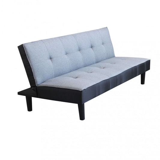 Divano letto Grigio 180x86x78 cm con struttura metallo e Legno