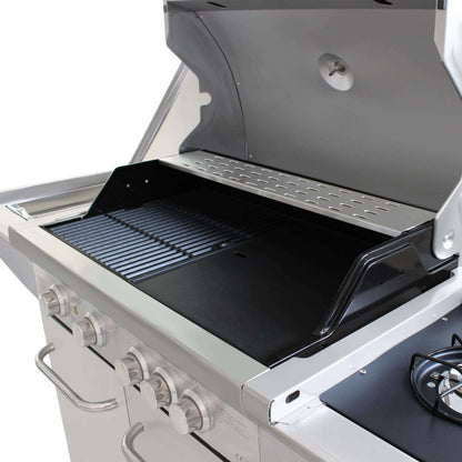 Barbecue a gas 5 fuochi in acciaio inox griglia e piastra ghisa