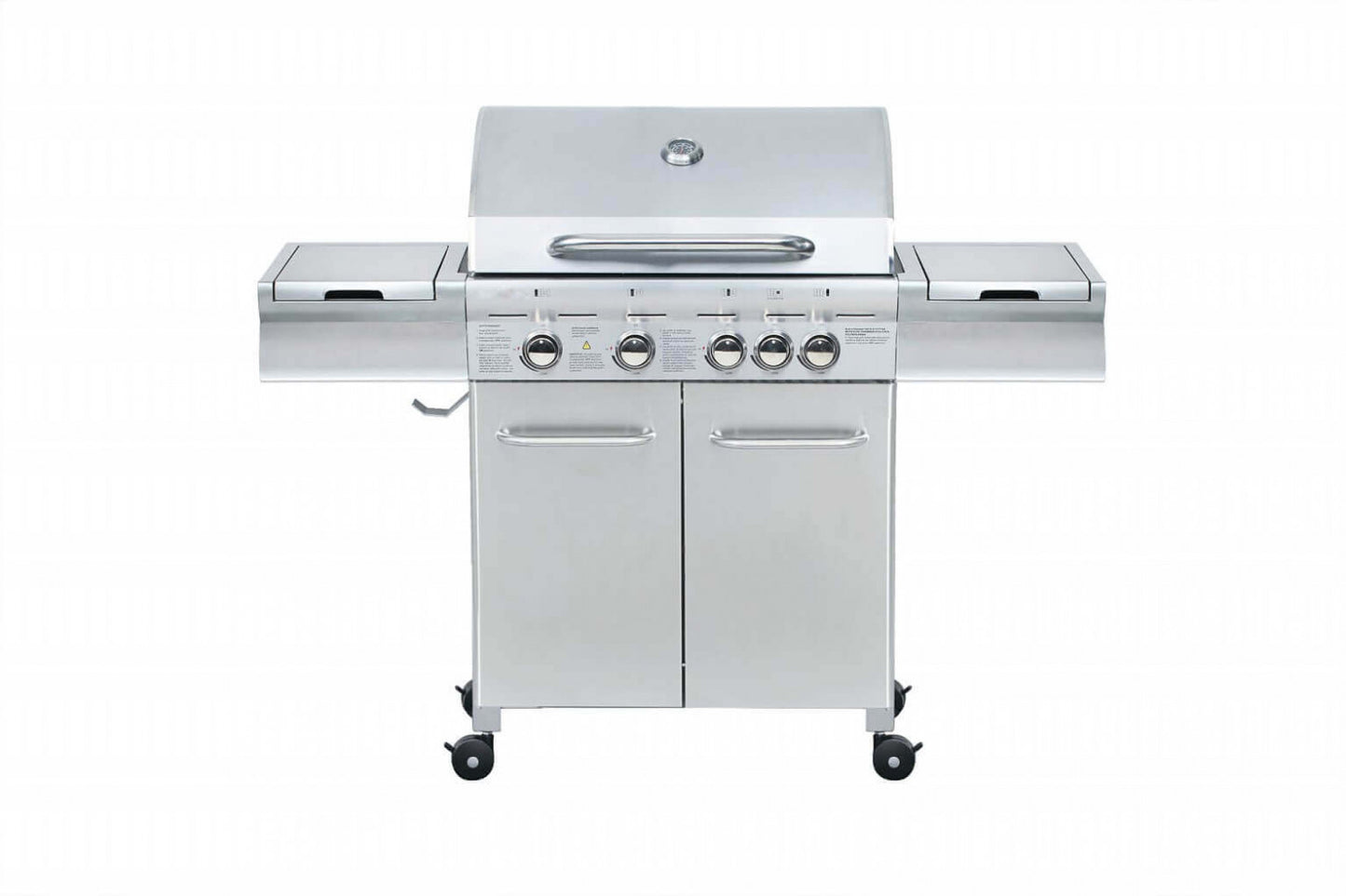 Barbecue a gas 5 fuochi in acciaio inox griglia e piastra ghisa
