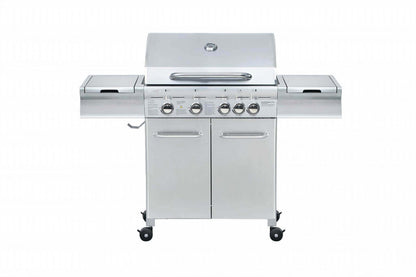 Barbecue a gas 5 fuochi in acciaio inox griglia e piastra ghisa