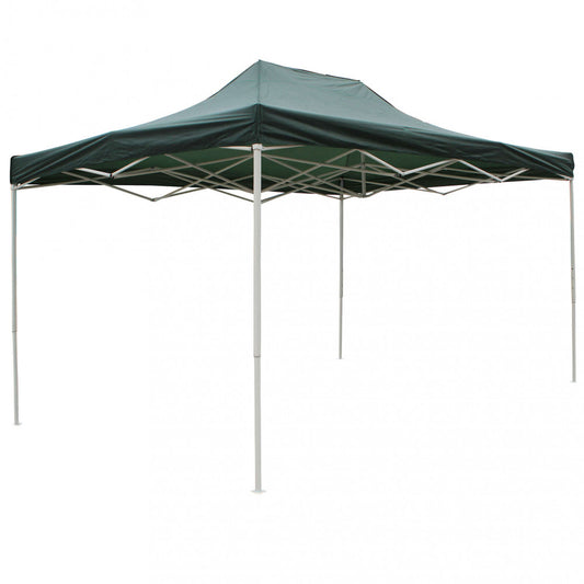 Gazebo Pieghevole Verde 3x4,5 in Poliestere e Acciaio da Esterno Giardino