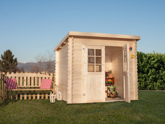 Casetta in Legno 3x3 28 mm Ripostiglio Attrezzi Block House da Giardino