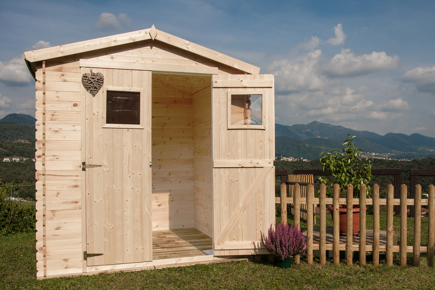 Casetta in Legno 1.8 x1.3 mt da Esterno Giardino 19mm Box Casa per Attrezzi