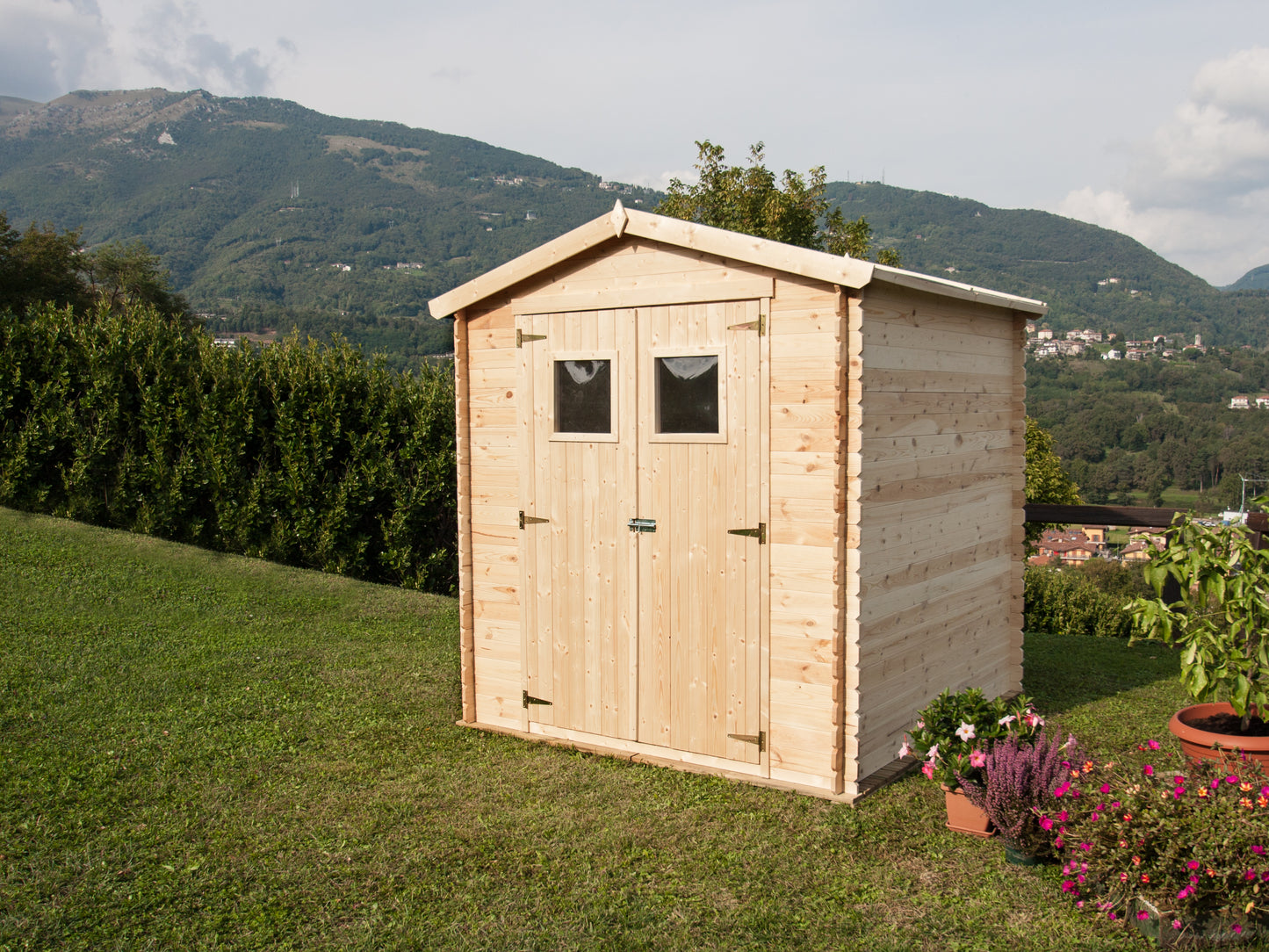 Casetta in Legno 1.8 x1.3 mt da Esterno Giardino 19mm Box Casa per Attrezzi