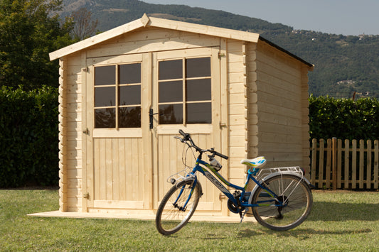 Casetta in Legno 2,5x2,5 da Giardino 28 mm Block House Porta Attrezzi