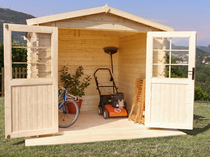 Casetta in Legno 2,5x2,5 da Giardino 28 mm Block House Porta Attrezzi
