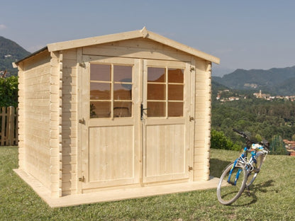 Casetta in Legno 2,5x2,5 da Giardino 28 mm Block House Porta Attrezzi