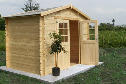 Casetta 3x3 di Legno Blockhouse spessore 28 mm Rimessa per Attrezzi da Giardino