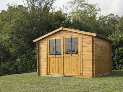 Casetta in Legno 3x3 Block House 28 mm Ripostiglio Attrezzi da Giardino