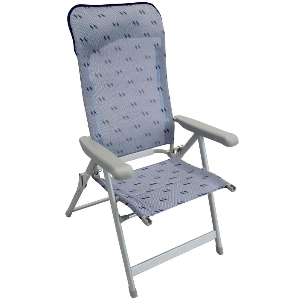 Poltrona pieghevole in Textilene Azzurra con struttura in alluminio
