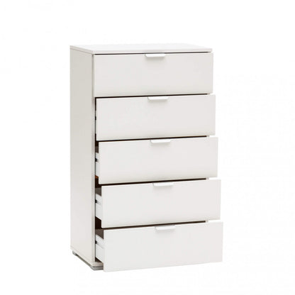 Cassettiera 5 cassetti bianca 60x38x103 cm