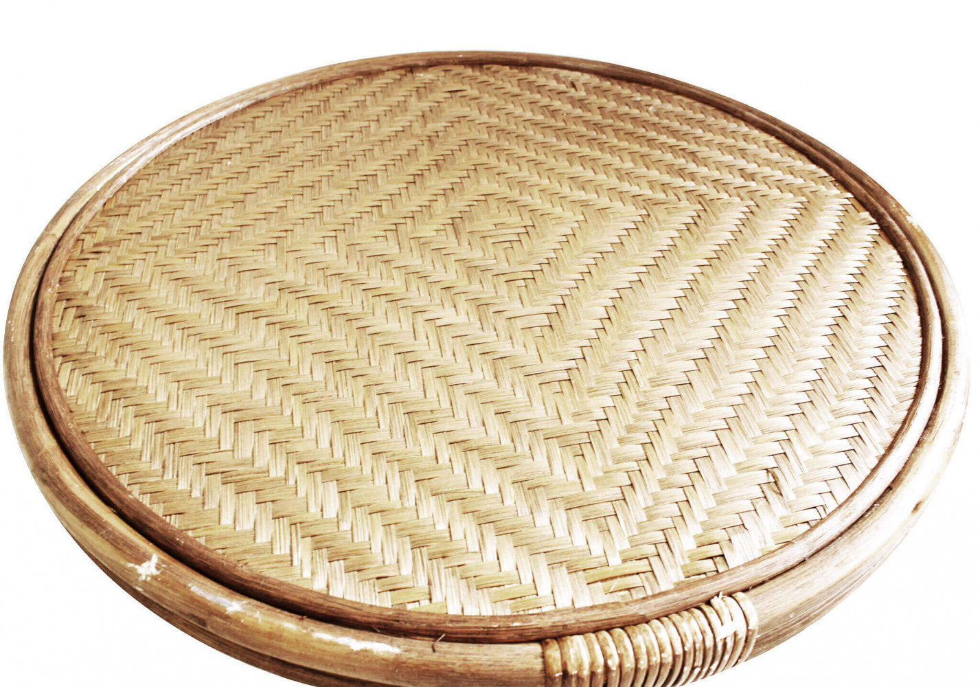 Set Salotto da Esterno Giardino in Midollino Marrone con Cuscini ecru