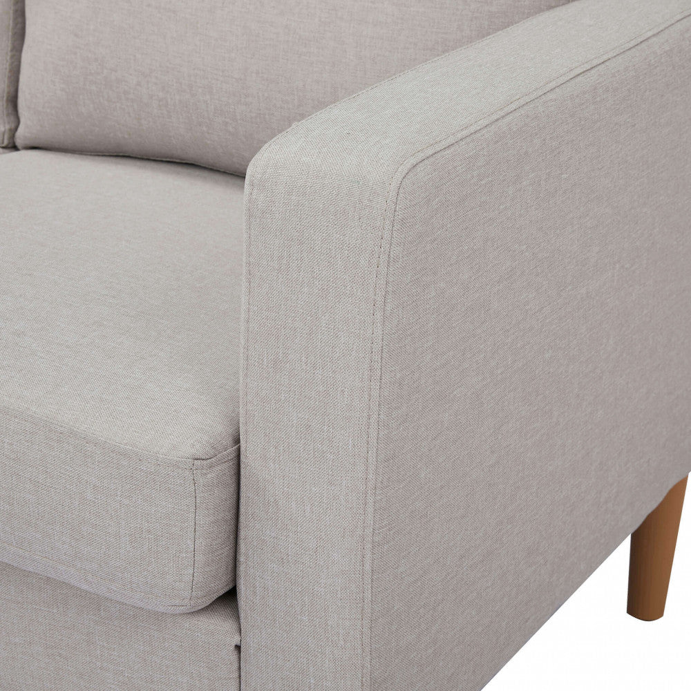 Divano 2 posti Beige 124x73x82 cm con Gambe in Polipropilene