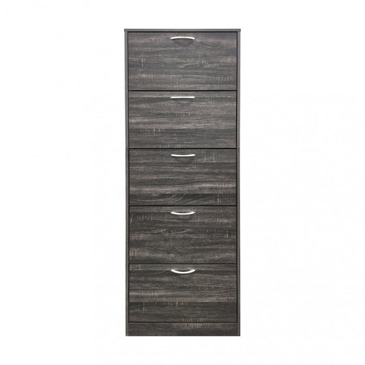 Scarpiera Grigio Scuro 5 Ante Salvaspazio 60x24x180 cm