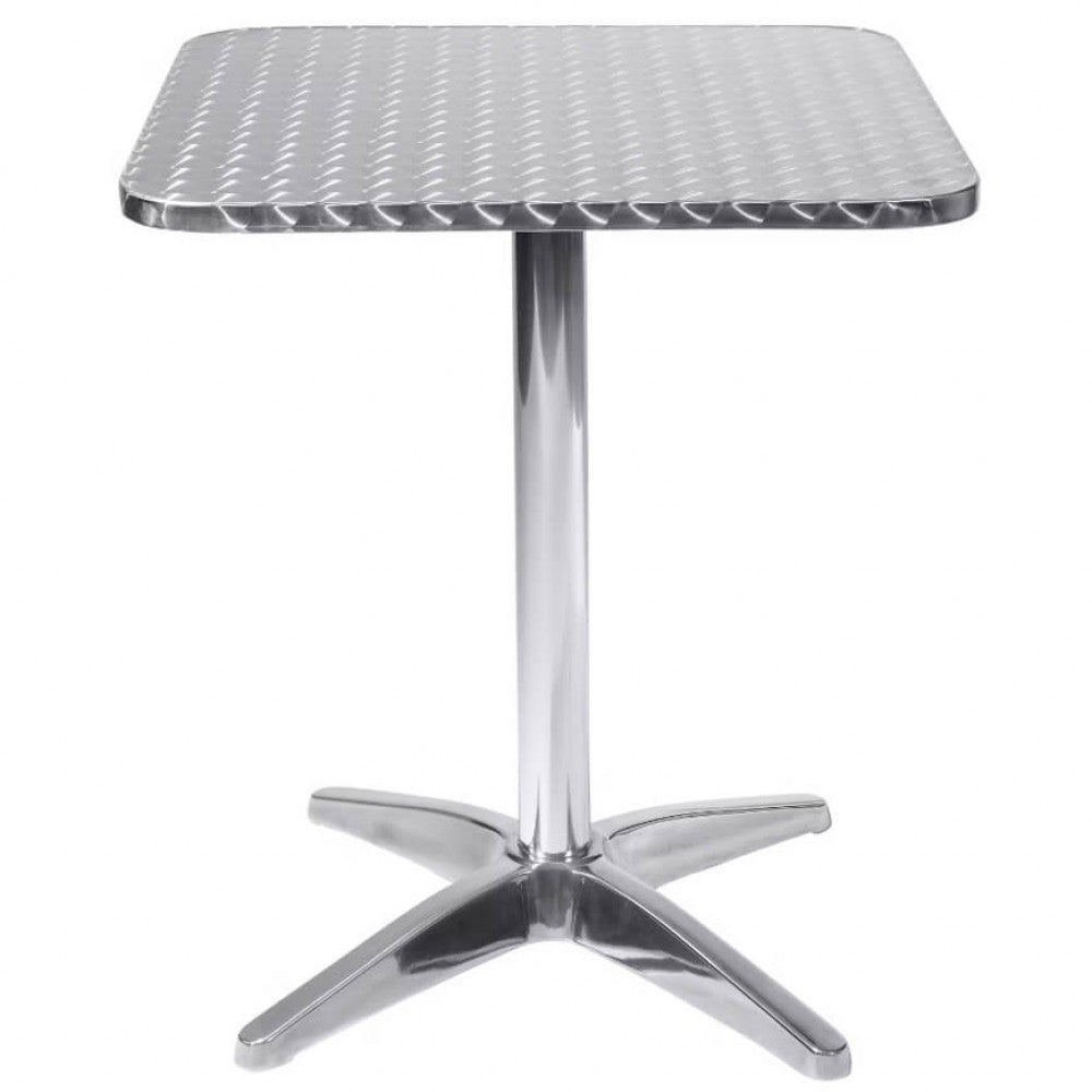 Tavolo a Colonna Quadrato 70x70 cm in Alluminio per Interno ed Esterno