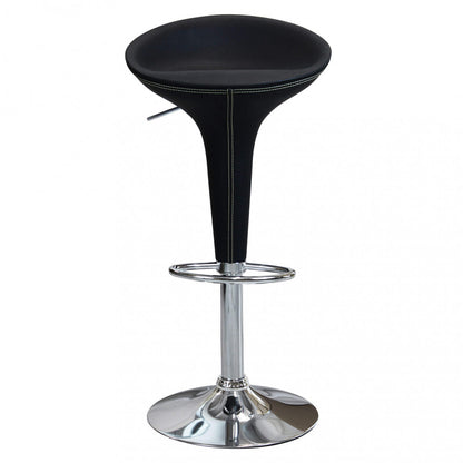 Sgabello Nero in Metallo e Plastica Regolabile 78 cm