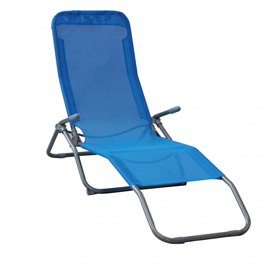 Sdraio pieghevole tessile blu azzurro o bianca