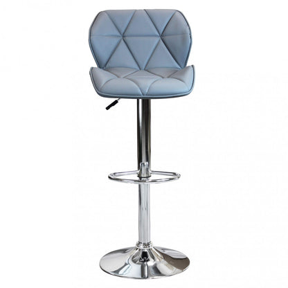 Sgabello Grigio Ecopelle con Struttura in Metallo