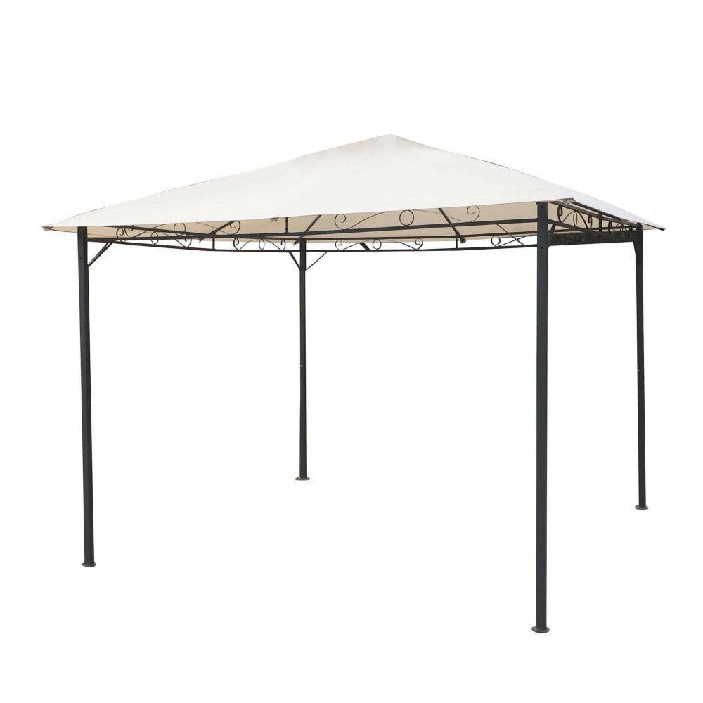 Gazebo 3x4 Beige con Struttura Antracite per Esterno Terrazzo
