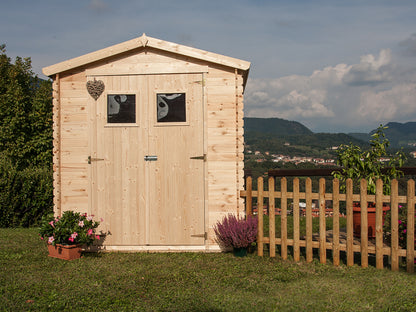 Casetta in Legno 19 mm da Esterno Giardino 2x2 mt Block House Porta Attrezzi da Esterno
