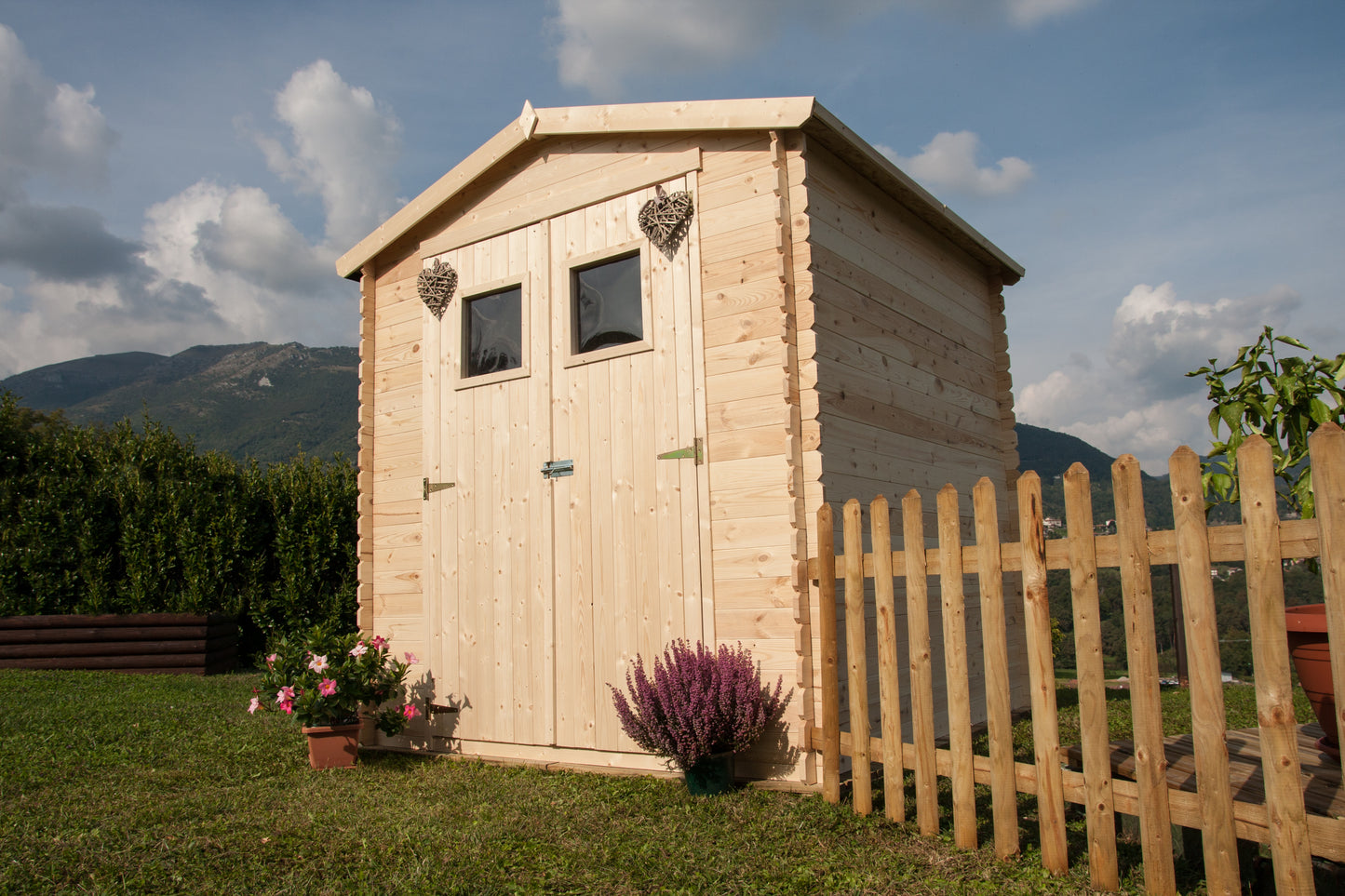 Casetta in Legno 19 mm da Esterno Giardino 2x2 mt Block House Porta Attrezzi da Esterno