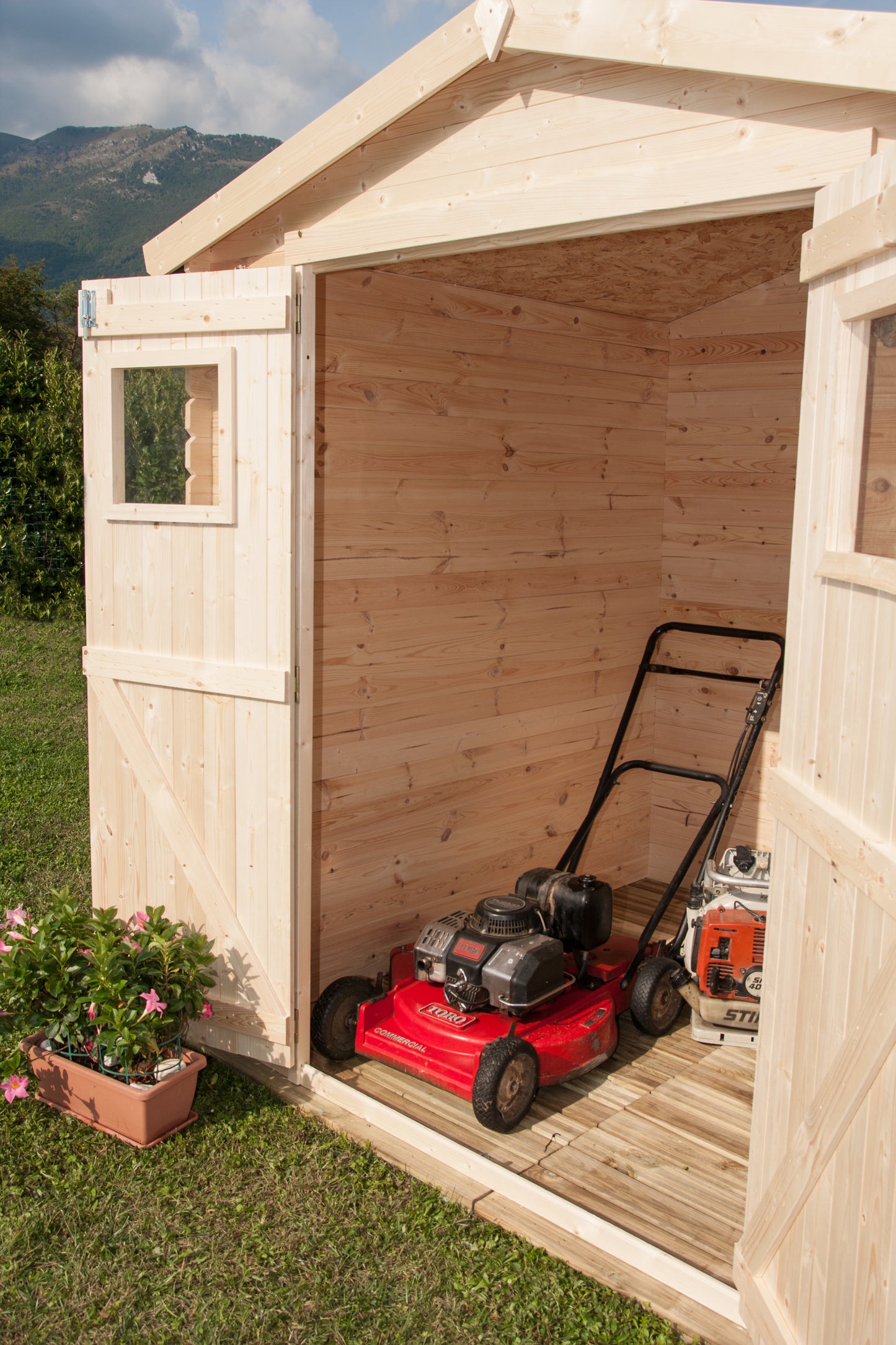 Casetta in Legno 19 mm da Esterno Giardino 2x2 mt Block House Porta Attrezzi da Esterno