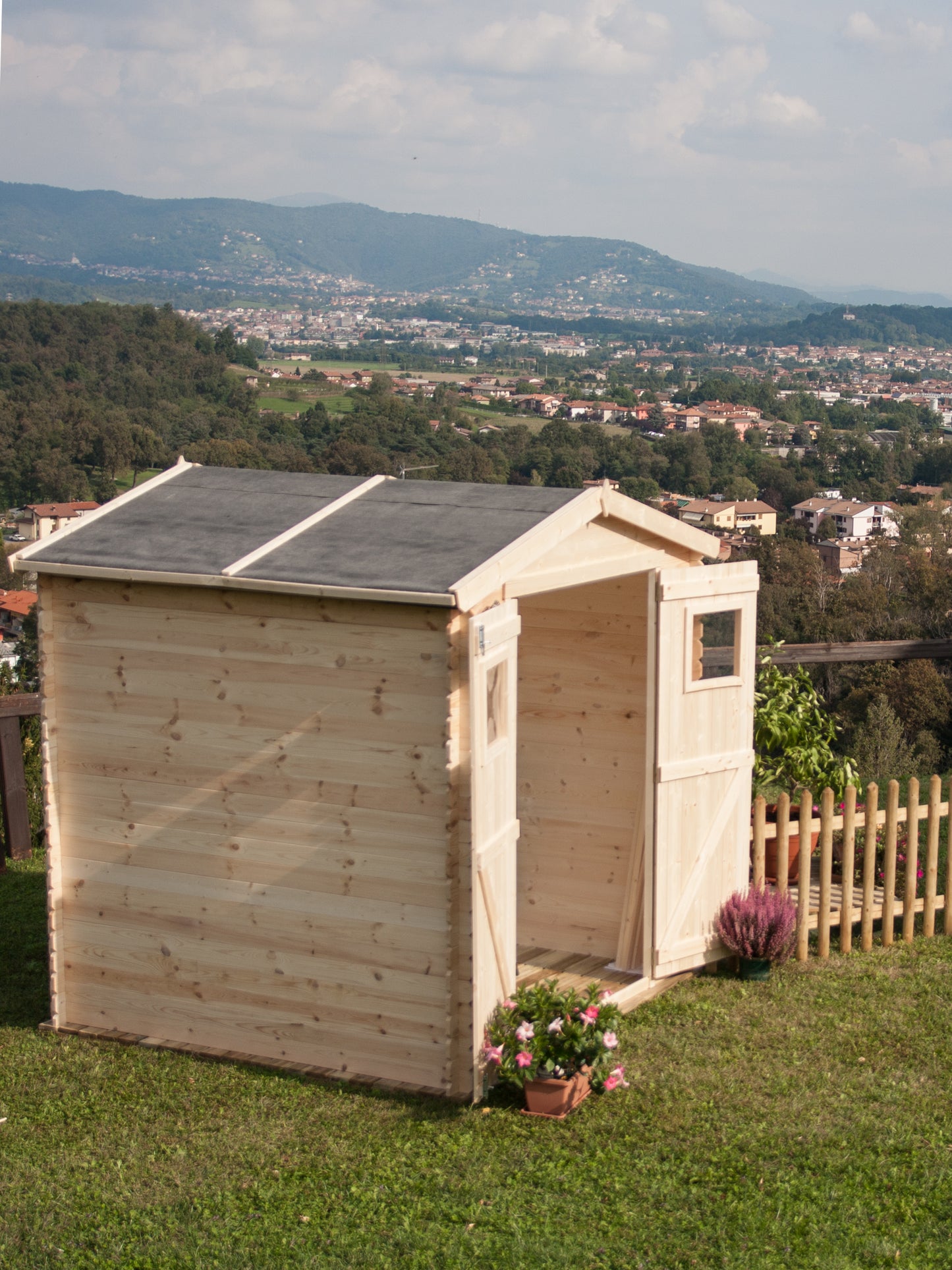 Casetta in Legno 19 mm da Esterno Giardino 2x2 mt Block House Porta Attrezzi da Esterno