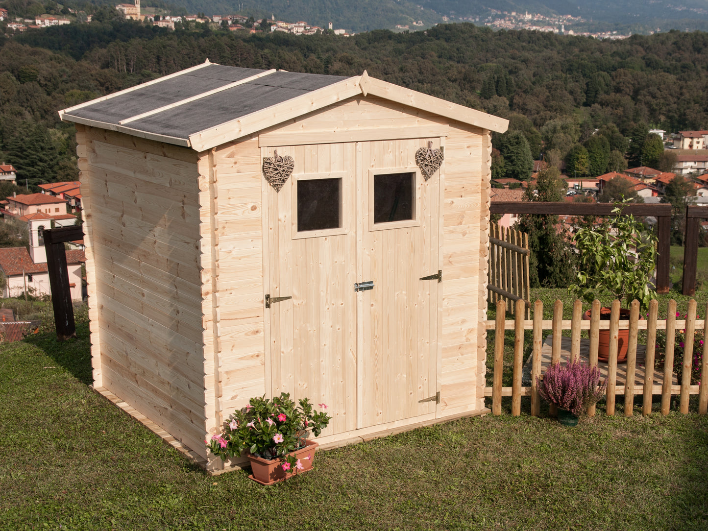Casetta in Legno 19 mm da Esterno Giardino 2x2 mt Block House Porta Attrezzi da Esterno