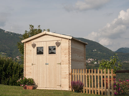 Casetta in Legno 19 mm da Esterno Giardino 2x2 mt Block House Porta Attrezzi da Esterno