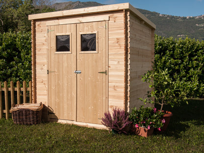Casetta di Legno 2x2 Armadio Esterno Giardino 19 mm Blockhouse Rimessa Attrezzi