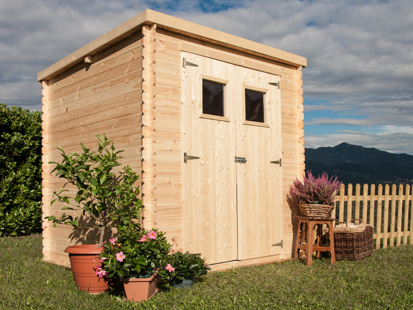 Casetta di Legno 2x2 Armadio Esterno Giardino 19 mm Blockhouse Rimessa Attrezzi