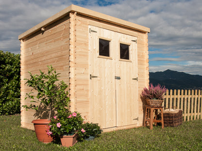 Casetta di Legno 2x2 Armadio Esterno Giardino 19 mm Blockhouse Rimessa Attrezzi