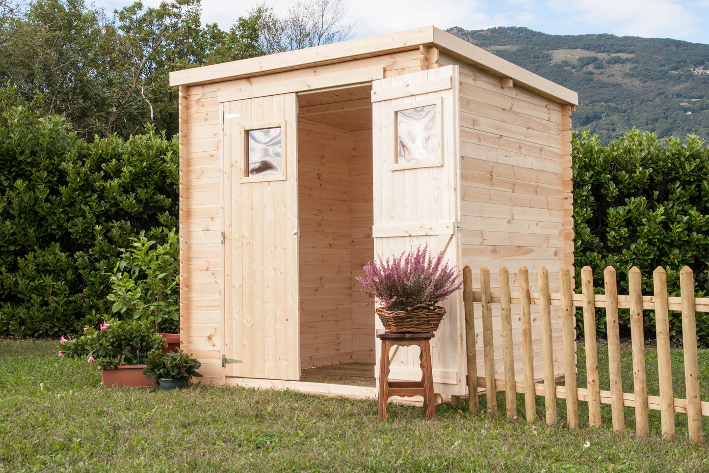 Casetta di Legno 2x2 Armadio Esterno Giardino 19 mm Blockhouse Rimessa Attrezzi