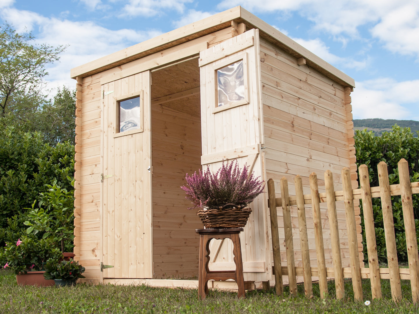 Casetta di Legno 2x2 Armadio Esterno Giardino 19 mm Blockhouse Rimessa Attrezzi