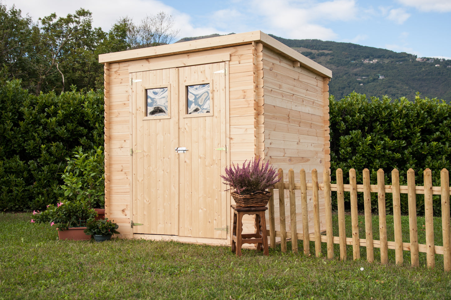 Casetta di Legno 2x2 Armadio Esterno Giardino 19 mm Blockhouse Rimessa Attrezzi