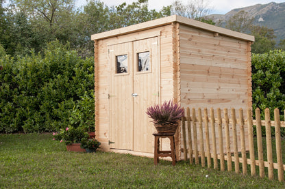Casetta di Legno 2x2 Armadio Esterno Giardino 19 mm Blockhouse Rimessa Attrezzi