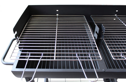 Barbecue a carbonella con 2 griglie in acciaio nero