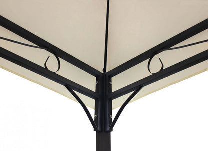 Gazebo 3x4 Beige con Struttura Antracite per Esterno Terrazzo
