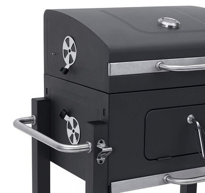 Barbecue a carbonella antracite acciaio 115x67x107.5 cm