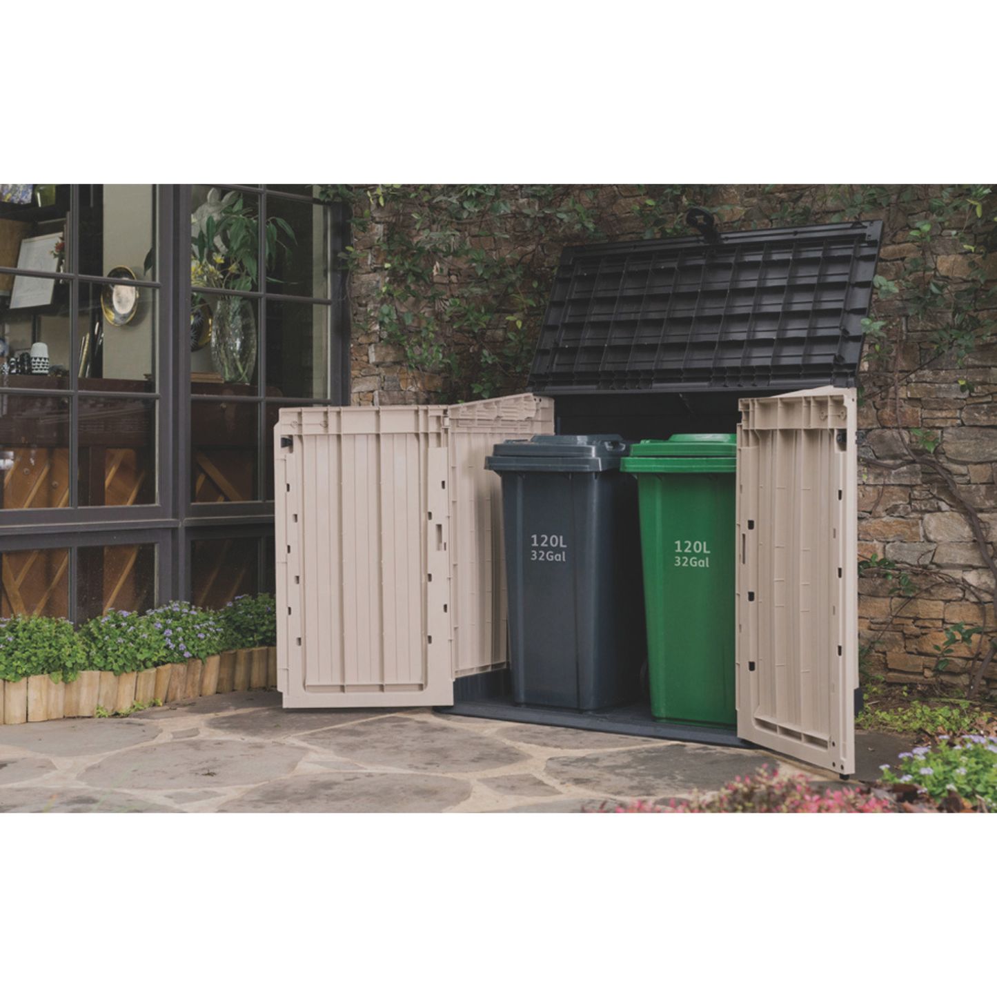 Baule Porta Attrezzi Store In Out MIDI Keter 132x71,5x113,5 cm Beige