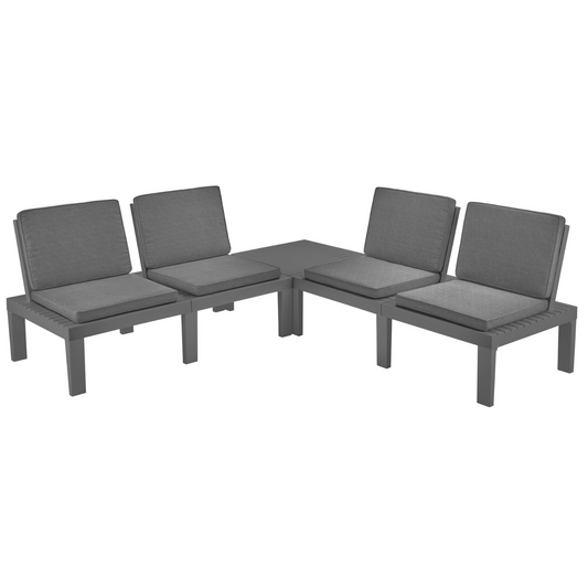 Set giardino Modulare con Cuscini Antracite Interno Esterno
