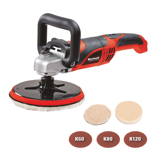 Einhell Levigatrice Lucidatrice per Auto Palmare Cuffia Disco Abrasivo