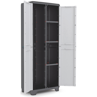 Armadio Portascope Keter Linear Grigio/Nero 68x39x173 cm con 3 Ripiani