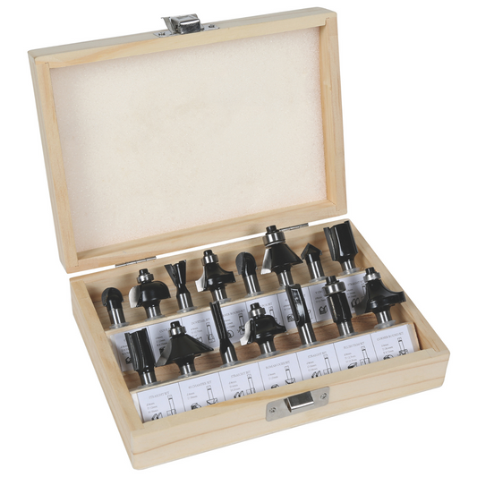 Set Frese Einhell per Fresatrice Verticale 15 Pezzi Gambo 8mm