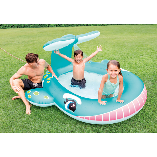 Piscina gonfiabile Intex Balena 201x196x91 cm con spruzzo
